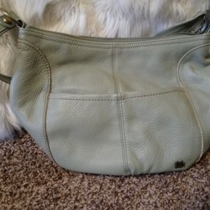 The Sak seafoam zip satchel